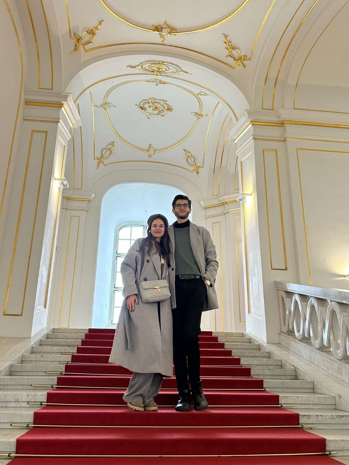 The elegant interior of Bratislava Castle with red carpets and the museum housing Slovak history