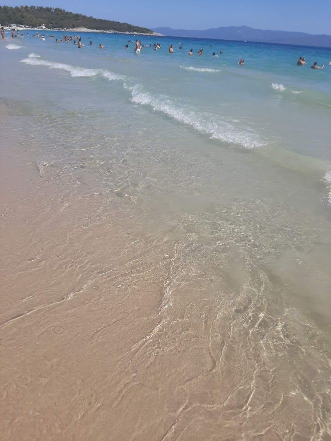 Crystal-clear water at Paliouri beach the most beautiful place for relaxing in all of Halkidiki