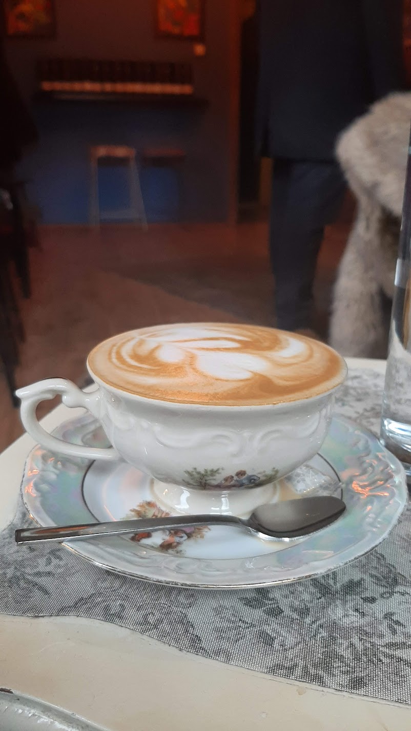 coffee in a vintage cup