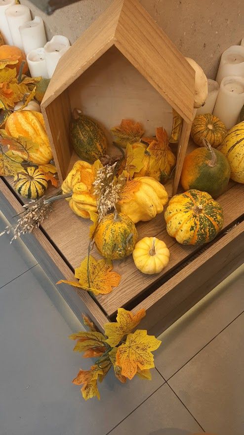 Beautiful fall decorations at Breadway Skopje showing their dedication to seasonal style