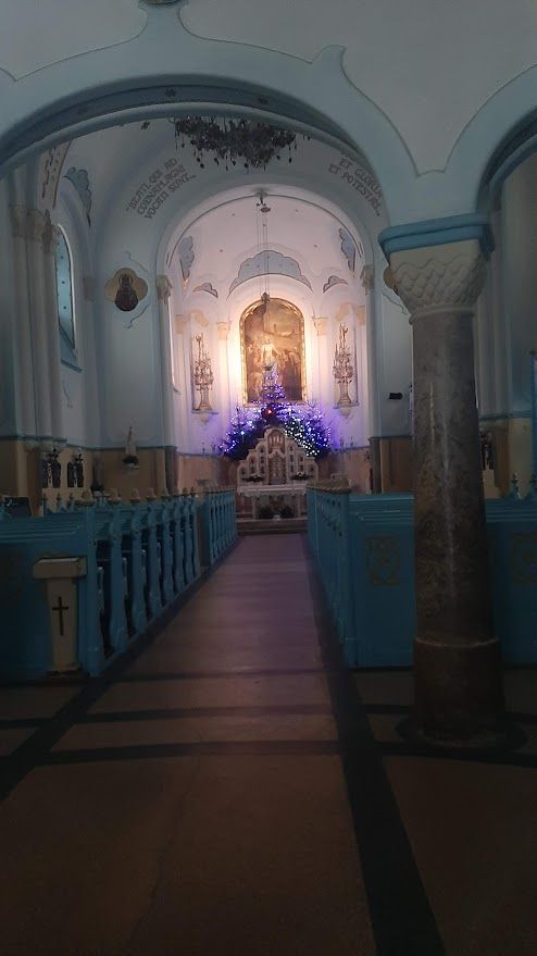 The beautiful blue nuances of the Blue Church standing out against the Bratislava skyline
