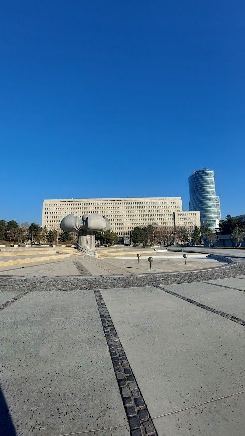 The park area at Freedom Square in Bratislava perfect for a moment of relaxation