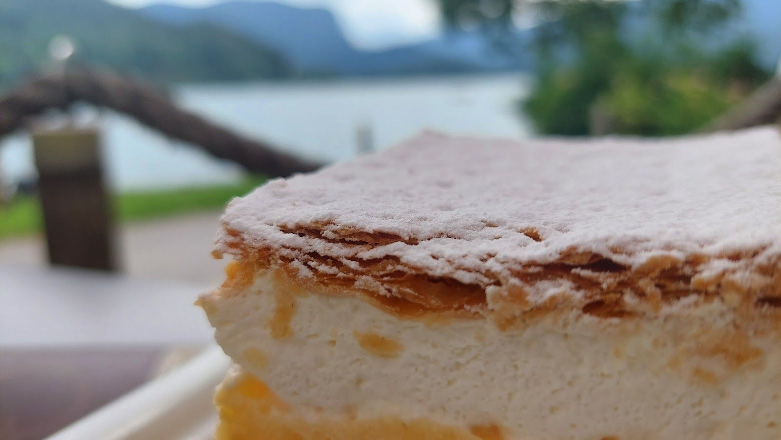 The famous Bled Cream Cake the most iconic dessert you must try when visiting Lake Bled Slovenia