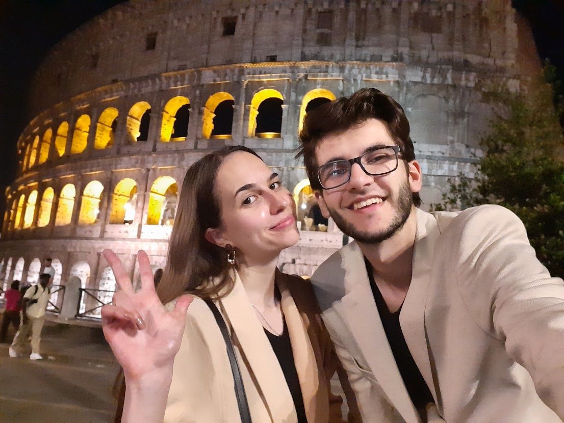 An evening walk through Rome as a couple surrounded by centuries of history and beauty