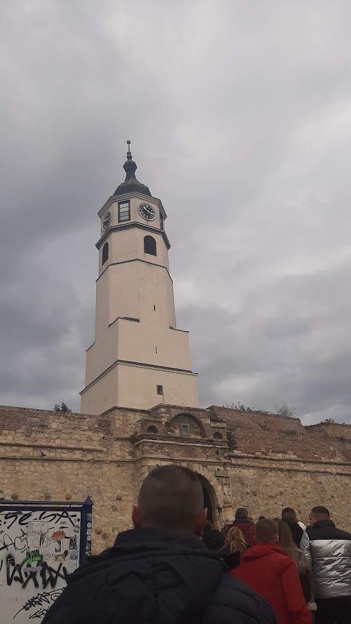 The beautiful Kalemegdan Park in Belgrade the largest park perched on a cliff where the Sava and Danube meet