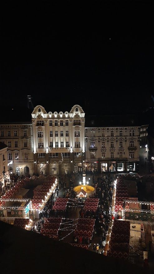 The gorgeous view of Christmas markets from the top of the Old Town Hall especially spellbinding at night