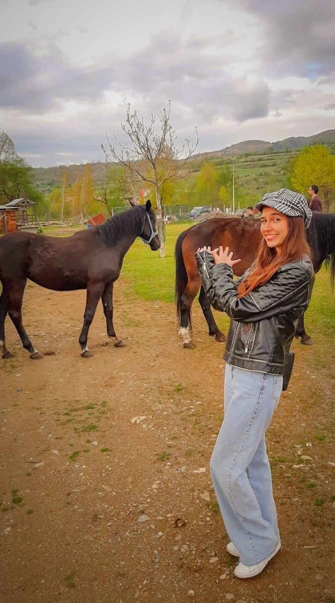 A horse standing in the lush green surroundings near the lake in the vicinity of Delcevo Macedonia