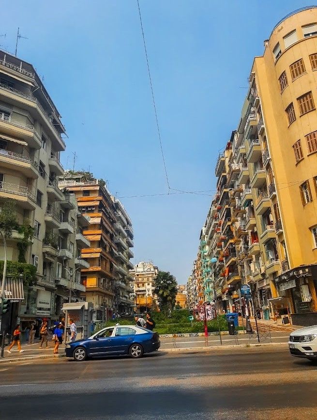 Tall elegant buildings in Thessaloniki Greeces second-largest city full of landmarks and history