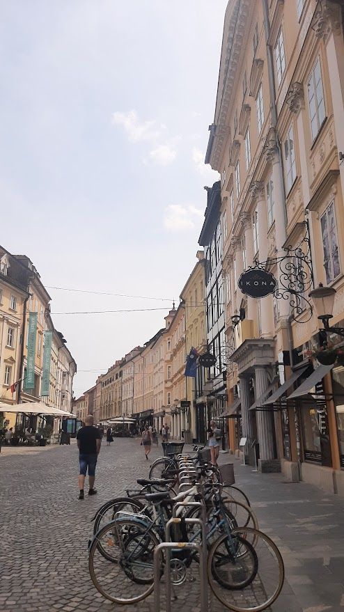 The Baroque-dressed Mestni Square in the old town of Ljubljana perfect for perceiving artistic buildings