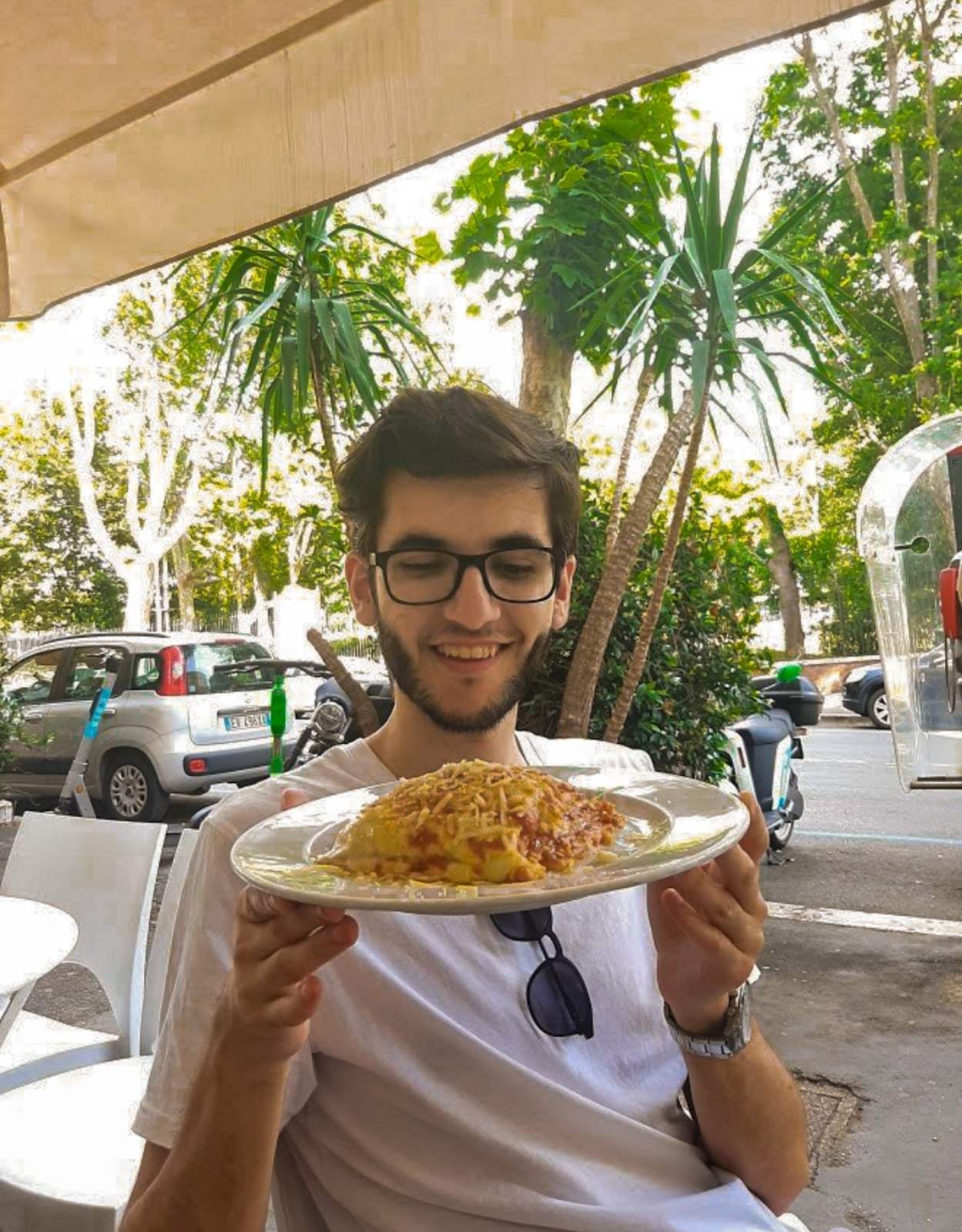 Authentic Italian lasagna enjoyed at a local restaurant in Rome the real taste of Italy