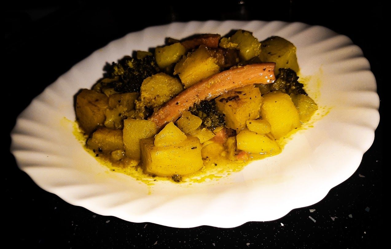 Perfectly roasted vegetables served on a plate with golden edges and a beautiful aroma of spices