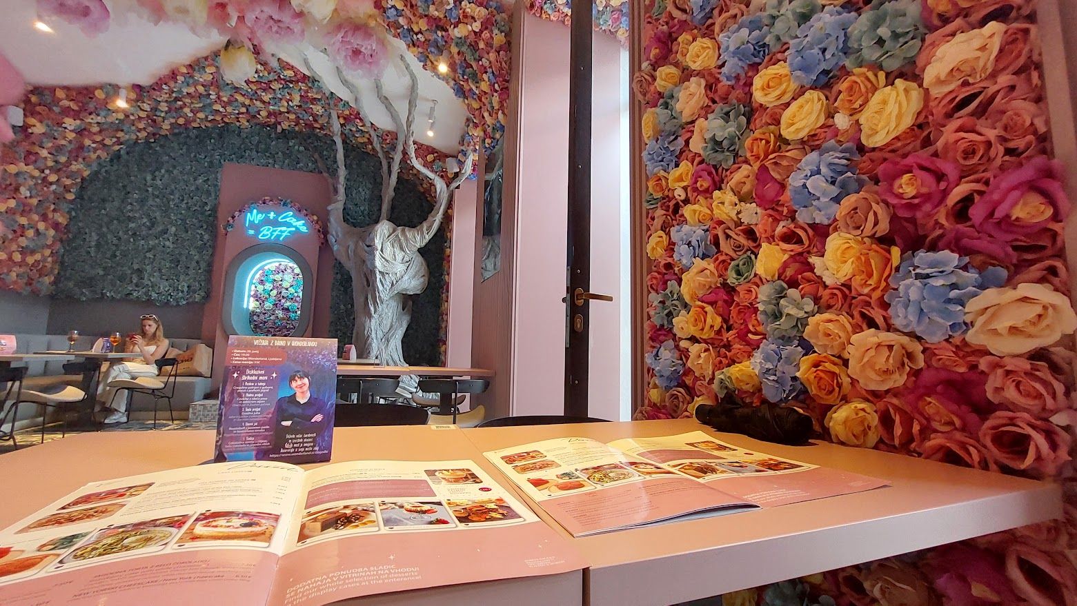 The fancy exterior of Wonderland Ljubljana a sweet land where the most delicate desserts await