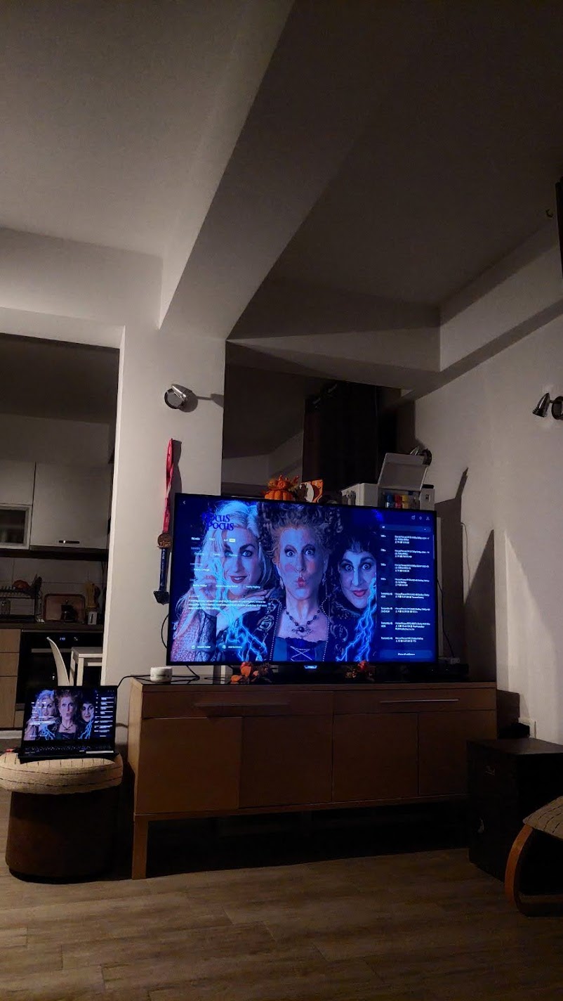 watching movies on television