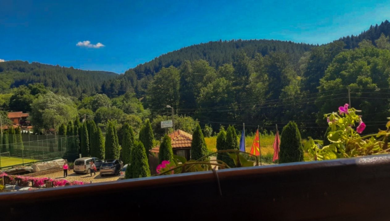The stunning exterior of Hotel Manastir next to the St Archangel and Michail monastery in Berovo