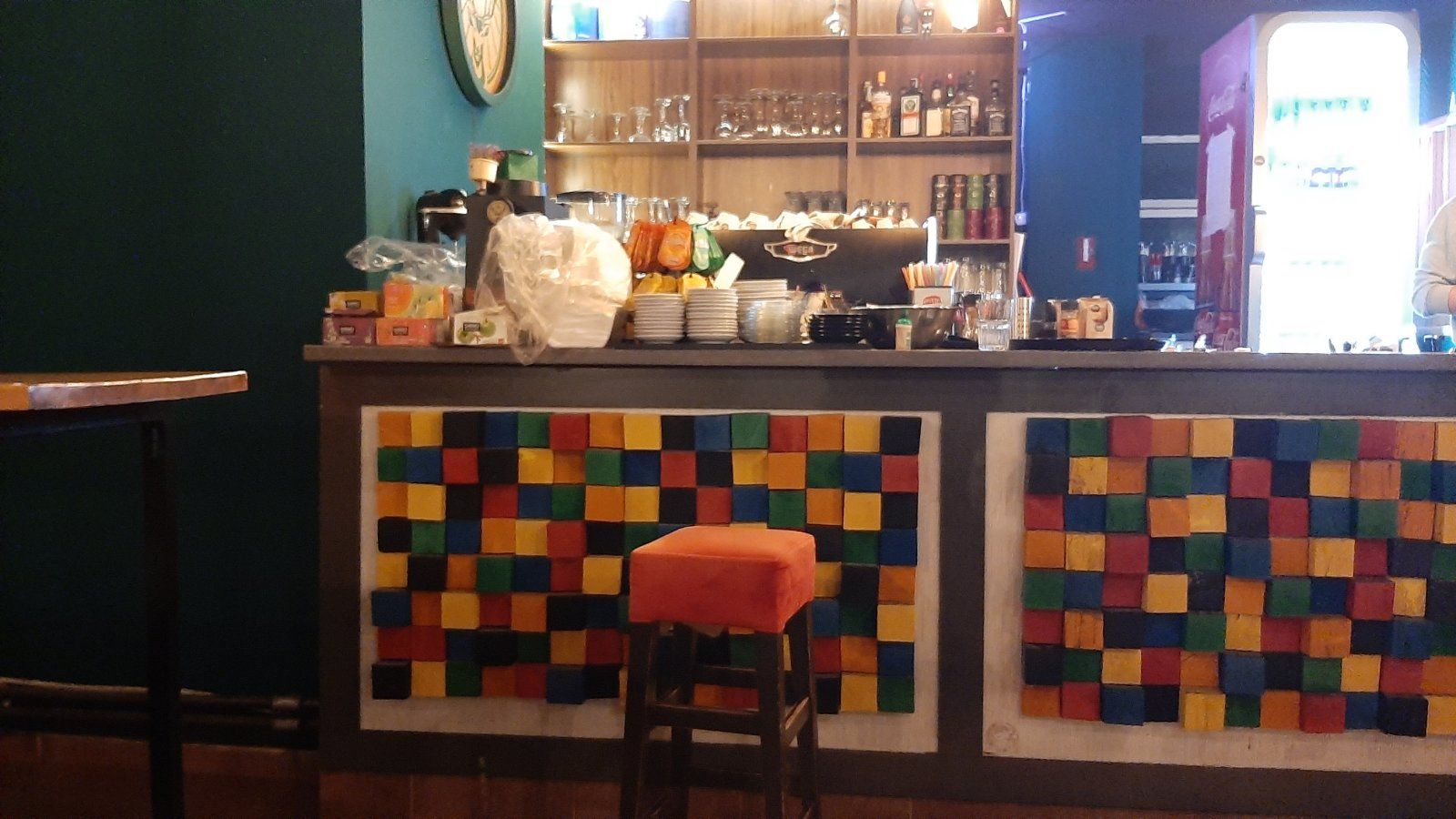 The wide cheerful dining area of Srekja Bar Food with happy energy and pleasant music