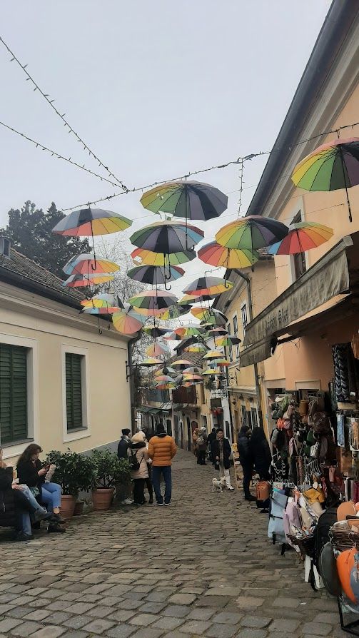 The charming streets of Szentendre filled with the magical smell of Kurtoskalacs chimney cake