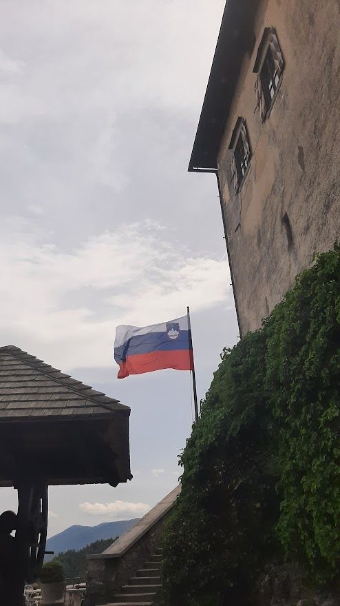 Inside the historic Bled Castle exploring the museum and enjoying the mountain lake views