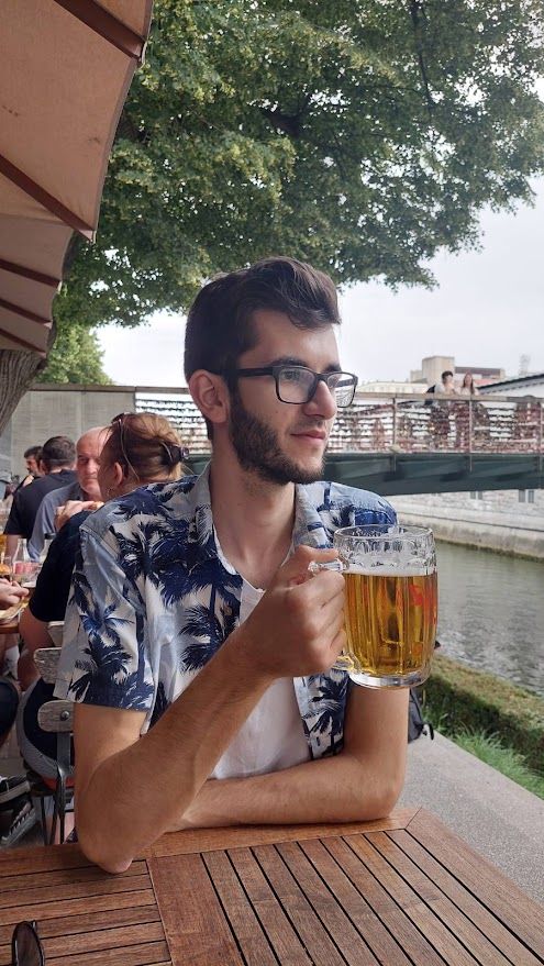 Enjoying the lovely atmosphere at Fany and Mary restaurant beside the Ljubljanica river