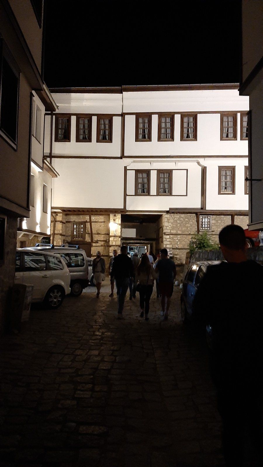 Traditional houses with outstanding architecture along the narrow streets of Ohrid old town