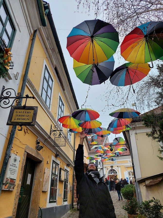 Walking past the picturesque colorful houses that beautify the small Hungarian town of Szentendre