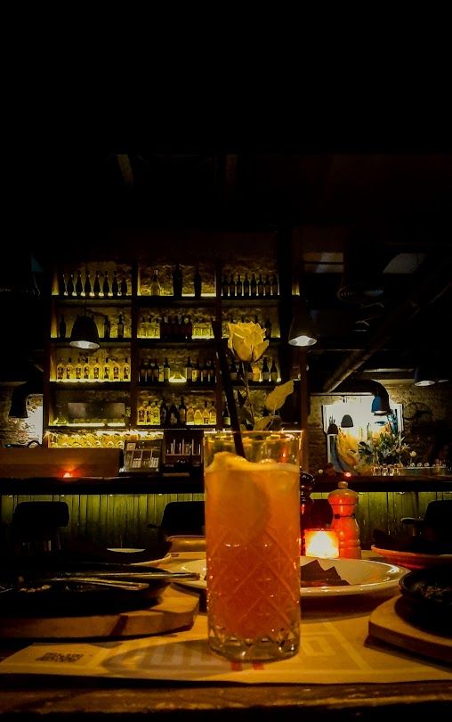 The unique interior of Kitchen and Bar Three where old meets new in a stylish modern setting