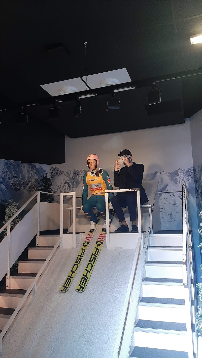 A ski-jumper figure and VR experience at Madame Tussauds in Vienna